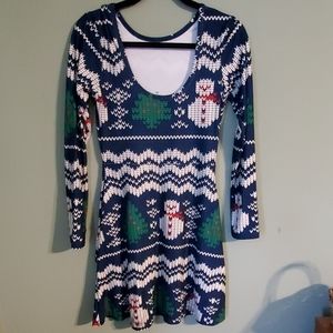 Women's Stitch Print Christmas Dress